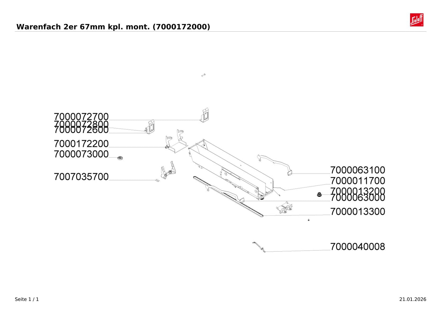 Robimat 75/99 Warenfach 2er 67mm kpl. mont.