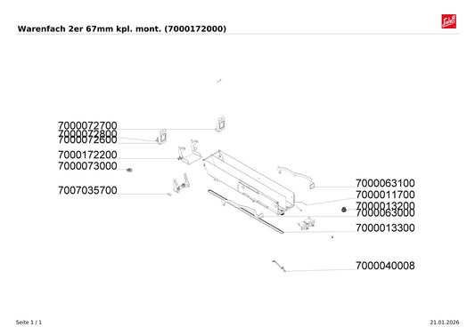 Robimat 75/99 Warenfach 2er 67mm kpl. mont.